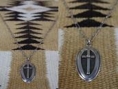 【Lewis Lomay】Hopi Vtg Cross Overlay Pendant/Necklace c.1960～