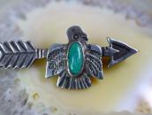 Atq Navajo Stamped Arrow & T-bird Pin w/Turquoise  c.1930～
