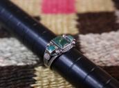Antique Navajo Split Shank Small Ring w/Sq. Turquoise c.1930
