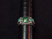 Antique Navajo Split Shank Small Ring w/Sq. Turquoise c.1930