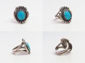 【Allen Pooyouma】Hopi Vintage Floral Ring w/Turquoise c.1965～