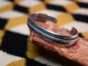 Vintage Navajo Stamped & Coiled Wire Cuff Bracelet  c.1950