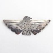 Antique NavajoThunderbird Shape Stamped Silver Pin  c.1930～
