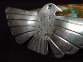 Antique NavajoThunderbird Shape Stamped Silver Pin  c.1930～