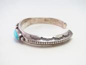 Vtg Navajo Stamped Triangle Wire Cuff w/3 Turquoise c.1950～