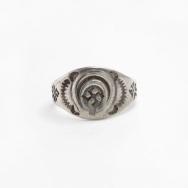 Atq Navajo Naja Repoused & 卍 Stamped Silver Worn Ring c.1930