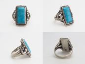 【Luke Billy Yazzie】 Navajo Split Shank Ring w/Sq. TQ c.1950～