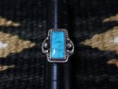 【Luke Billy Yazzie】 Navajo Split Shank Ring w/Sq. TQ c.1950～