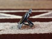 Atq Thunderbird Shape Tourist Ring w/PetrifiedWood  c.1935～