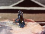 Atq Thunderbird Shape Tourist Ring w/PetrifiedWood  c.1935～