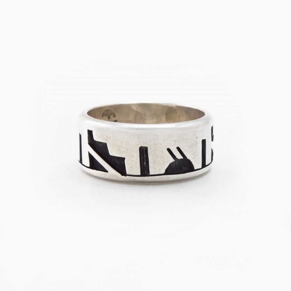 【Lawrence Saufkie】Hopi Silver Overlay Ring c.1980～