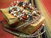 Vintage Multi-color Heishi Beads 3 strand Necklace