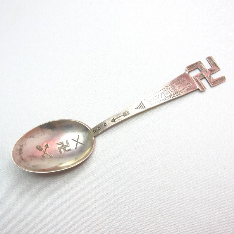 Antique 卍 Stamped Silver Navajo Spoon M  c.1920