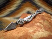 Antique Snake & Arrow Shape Stamped Silver Pin Brooch c.1940