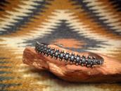Antique Dots Lined & Stamped Narrow Cuff Bracelet  c.1930～ 1