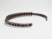 Antique Dots Lined & Stamped Narrow Cuff Bracelet  c.1930～ 1