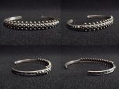 Antique Dots Lined & Stamped Narrow Cuff Bracelet  c.1930～ 1