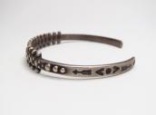 Antique Dots Lined & Stamped Narrow Cuff Bracelet  c.1930～ 1