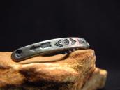 Antique Dots Lined & Stamped Narrow Cuff Bracelet  c.1930～ 1