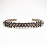 Antique Dots Lined & Stamped Narrow Cuff Bracelet  c.1930～ 2