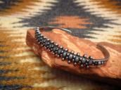 Antique Dots Lined & Stamped Narrow Cuff Bracelet  c.1930～ 2