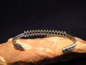 Antique Dots Lined & Stamped Narrow Cuff Bracelet  c.1930～ 2