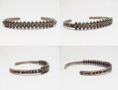 Antique Dots Lined & Stamped Narrow Cuff Bracelet  c.1930～ 2