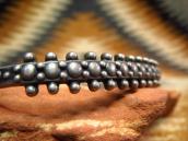 Antique Dots Lined & Stamped Narrow Cuff Bracelet  c.1930～ 2