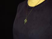 Vintage Zuni Sunburst Cross w/Turquoise Fob Necklace c.1955～