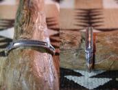 Historic Navajo "FlatTop" Chiseled Ingot Silver Cuff  c.1915