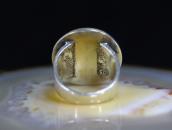 【Bernard Dawahoya】Vtg Hopi Sun Face Overlay Ring c.1960～