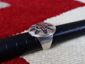 【Bernard Dawahoya】Vtg Hopi Sun Face Overlay Ring c.1960～