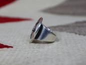 【Bernard Dawahoya】Vtg Hopi Sun Face Overlay Ring c.1960～