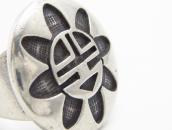 【Bernard Dawahoya】Vtg Hopi Sun Face Overlay Ring c.1960～