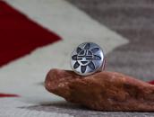 【Bernard Dawahoya】Vtg Hopi Sun Face Overlay Ring c.1960～