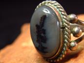 Antique Navajo Silver Ring w/PetrifiedWood  c.1920～