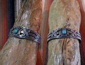 Atq Thunderbird & Crossed Arrows Applique Silver Cuff c.1940