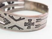 Atq Thunderbird & Crossed Arrows Applique Silver Cuff c.1940