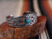 Atq Thunderbird & Crossed Arrows Applique Silver Cuff c.1940