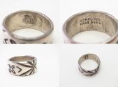 【Mark Chee】 Navajo Filed & Stamped Silver Band Ring  c.1955～