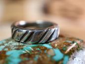 【Greg Lewis】 Acoma Old Bias Filed Ingot Silver Ring  JP23