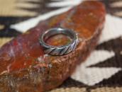 【Greg Lewis】 Acoma Old Bias Filed Ingot Silver Ring  JP23