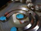 Vtg Navajo Squash Blossom Naja Necklace w/BlueGem TQ c.1950～