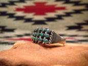 Vintage Zuni Needle Point 15 Turquoise Silver Ring  c.1960～