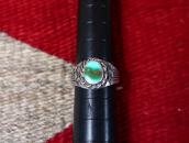 Atq Navajo SplitShank Silver Ring w/Royston Turquoise c.1940
