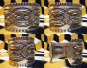 Vintage Stamped Heavy Silver Wide Cuff Bracelet  c.1940～