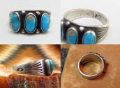 Antique Early Navajo Stamped Silver Ring w/TQ  c.1915～