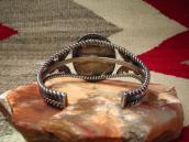 Antique Navajo Twistd SilverWire Cuff w/PetrifiedWood c.1940