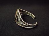 Antique Navajo Twistd SilverWire Cuff w/PetrifiedWood c.1940