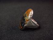 Antique Navajo PetrifiedWood Hallmarked Men's Ring  c.1940～